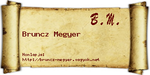 Bruncz Megyer névjegykártya